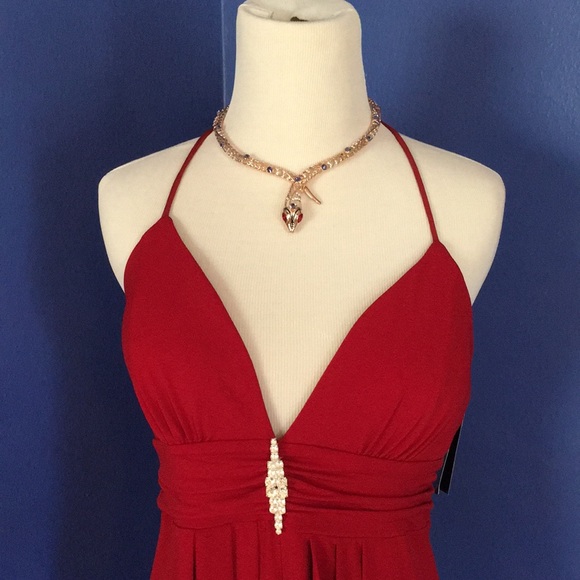 Ruby red cocktail party dress rhinestone jewels Y2K homecoming dance NWT 💃🏻 - Picture 7 of 16
